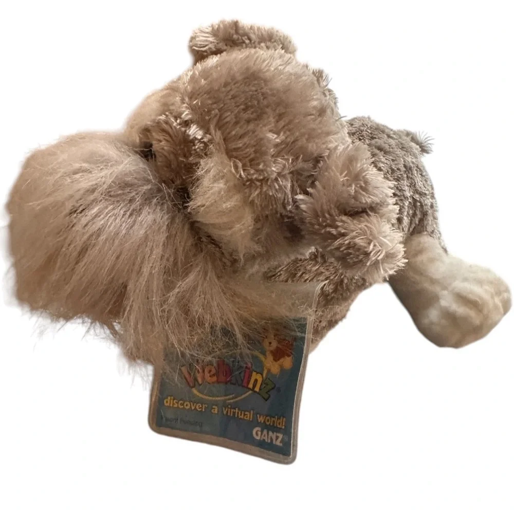 Ganz Webkinz 9” Dog Schnauzer HM159 Grey Plush Stuffed Animal No Code Stuffy Toy